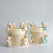 Picture of Beige Buttercream Cake with Spheres & Preserved Florals