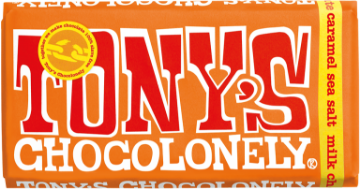 Picture of Tony's Chocolonely 32% Milk Chocolate with Caramel Sea Salt | 180g