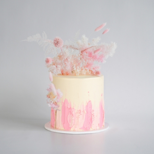 Picture of Buttercream Cake | Vertical Shades with Preserved Florals