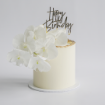 Picture of Buttercream Cake | Gold Rough Edges & Orchids 